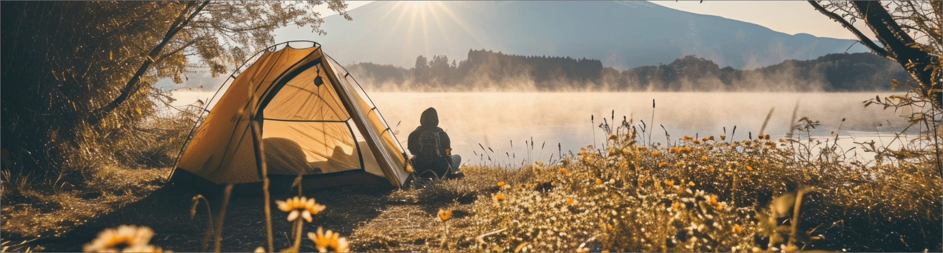 Emplacement camping pour tente, au bord du Lac de Raviège