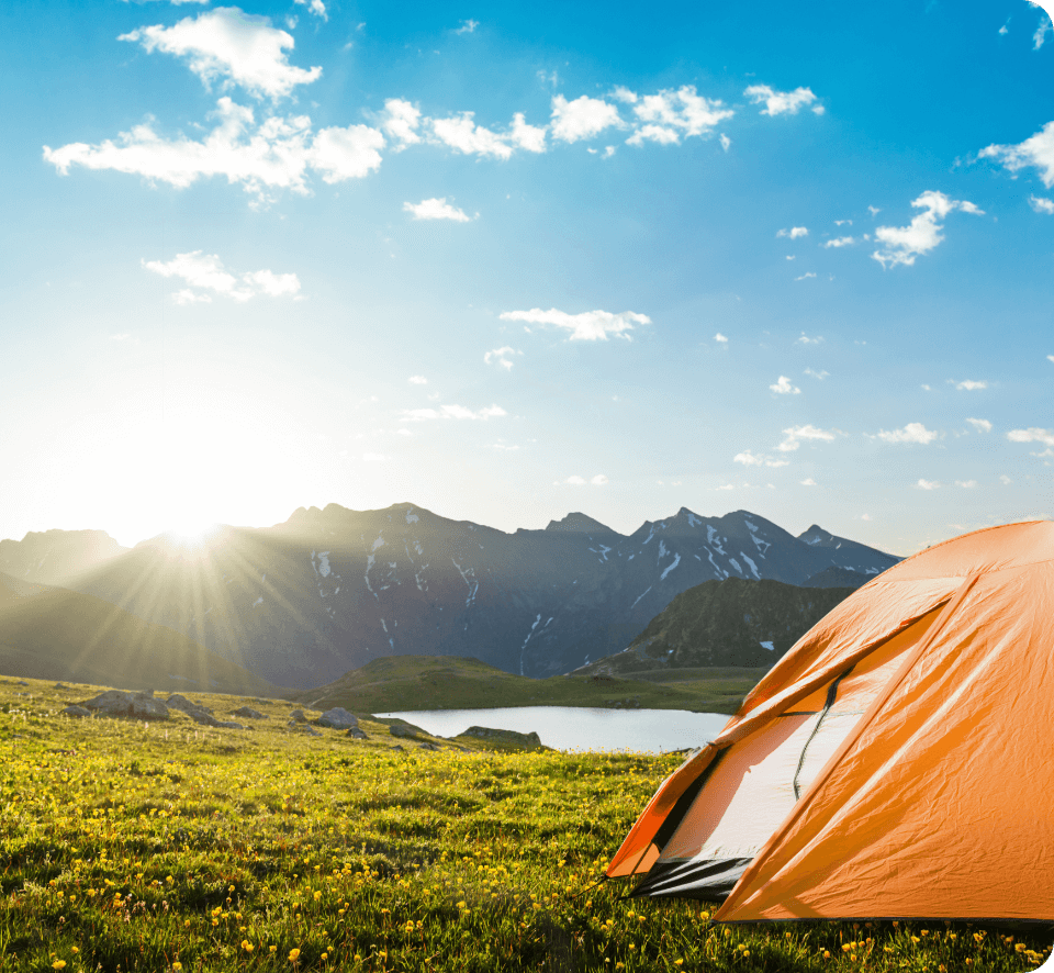 Emplacement tente dans le Haut-Languedoc du camping des Cèpes 