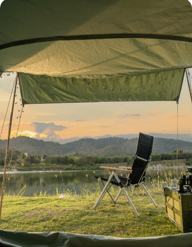 Emplacements semi-ombragés pour tentes du camping des Cèpes à la Salvetat-sur-Agout
