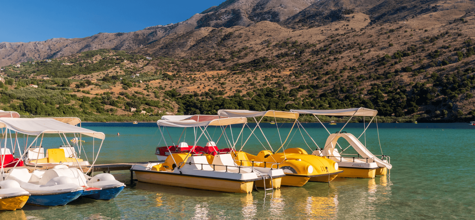 Pedal boat rental at Lake Raviège